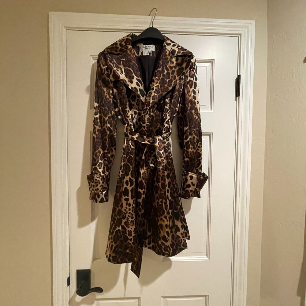 Helene Berman London Animal Print Coat Size Small